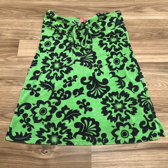 Juicy Couture Vtg 2 Pc Navy Green Terry Cloth Dress Cover Up Zip Track Jacket P - Picture 8 of 17